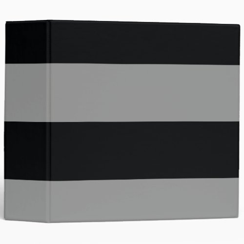 Black and Gray Simple Extra Wide Stripes 3 Ring Binder