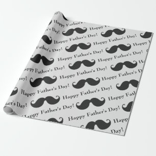 Black and gray simple Happy Father's day Wrapping Paper