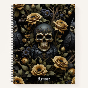 Black and Gray Skull Notebook