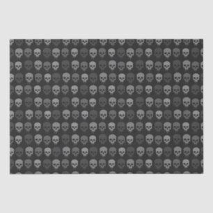 Black and Gray Skull Print Tissue Paper