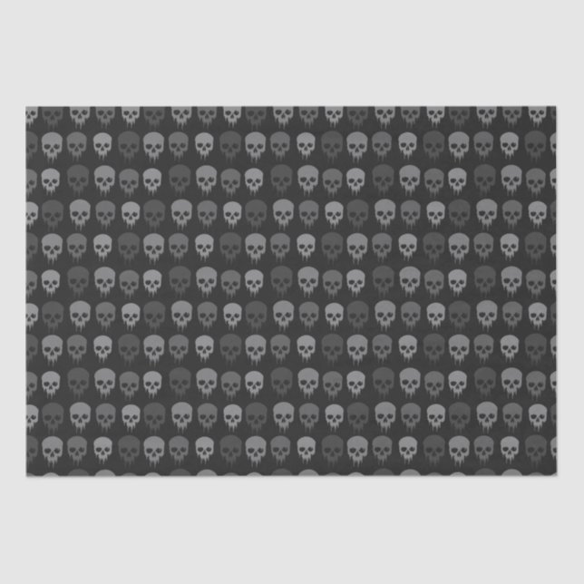Black and Gray Skull Print  Tissue Paper (Front)