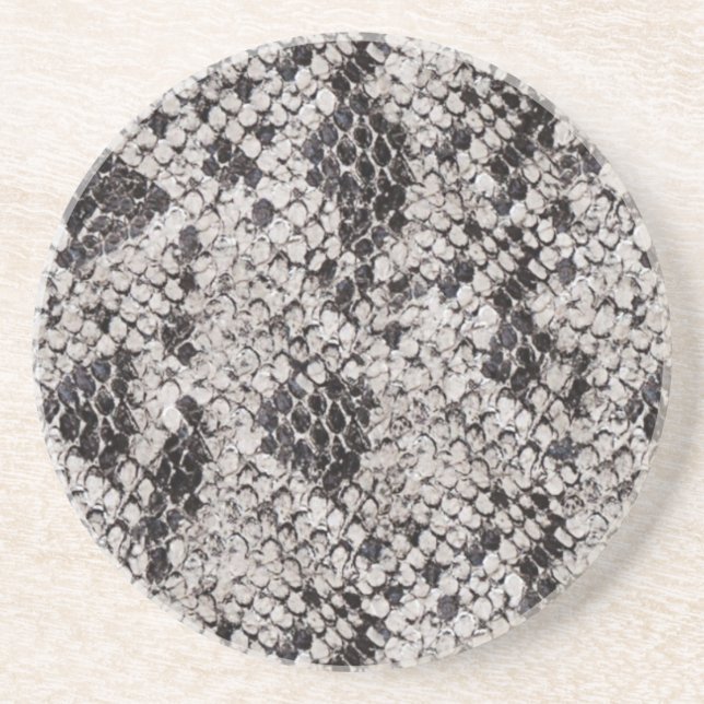 Black and Gray Snake Skin.jpg Sandstone Coaster (Front)