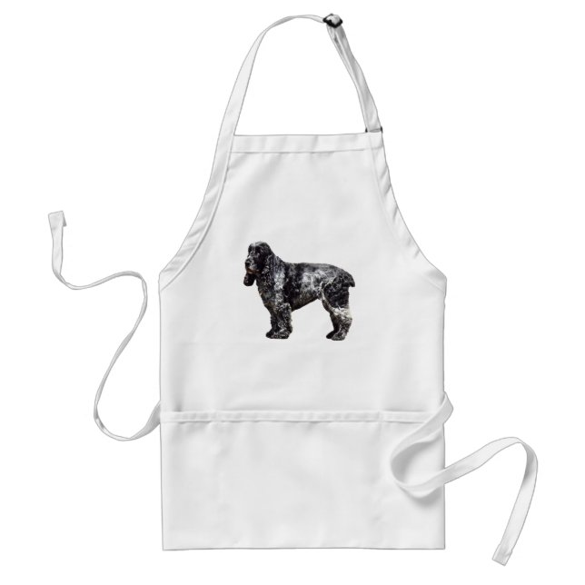 Black and Gray Spaniel Adult Apron (Front)