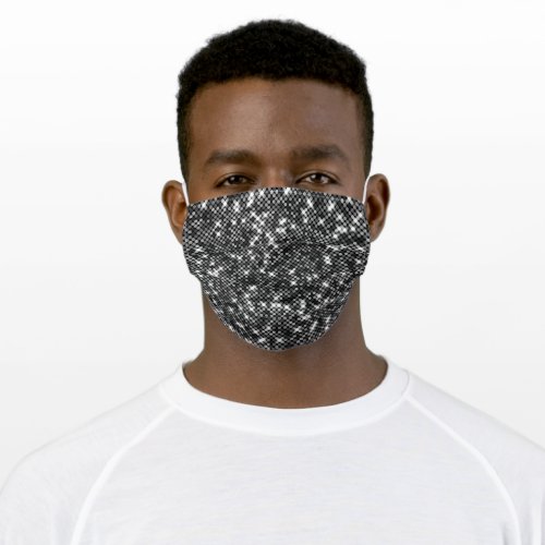Black and Gray Sparkly Sequins Adult Cloth Face Mask