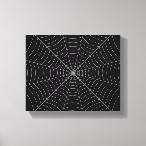 Black and gray spider web Halloween pattern Canvas Print