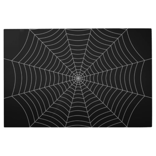 Black and gray spider web Halloween pattern Metal Print