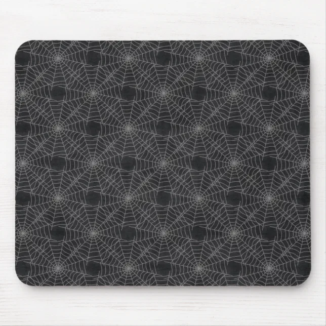 Black and Gray Spiderweb Gothic Pattern Mouse Pad | Zazzle