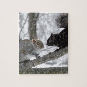 Black and Gray Squirrel Jigsaw Puzzle