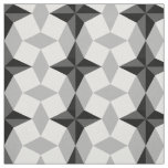 Black and Gray Starbust and Rhombus Pattern Fabric