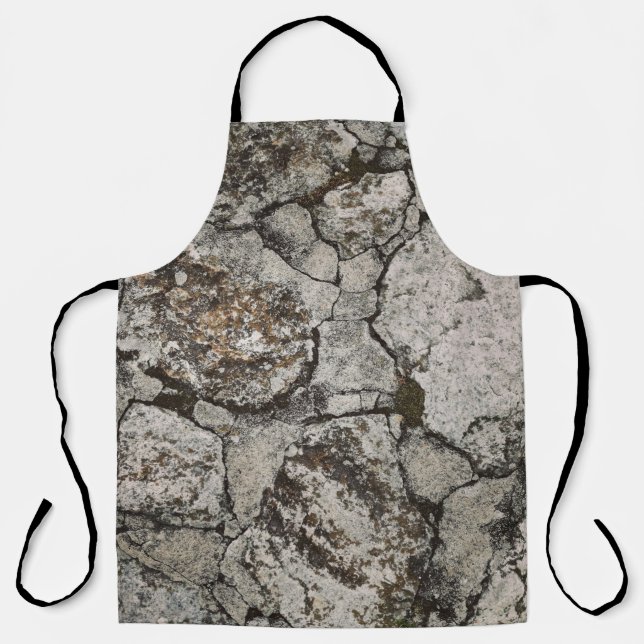 Black and gray stone fragment apron (Front)
