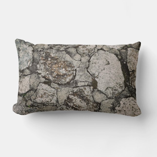 Black and gray stone fragment lumbar pillow (Front)