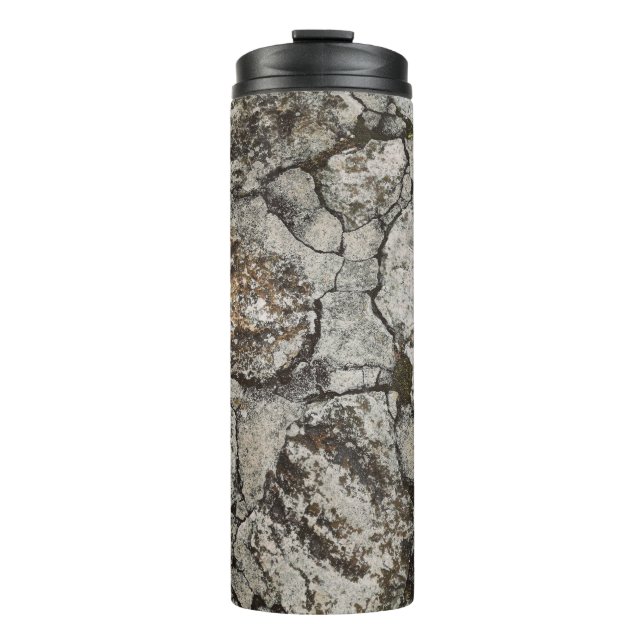 Black and gray stone fragment thermal tumbler (Front)