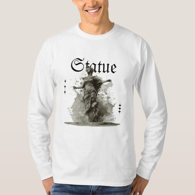 Black and Gray Street wear Statue T Shirt (Front)