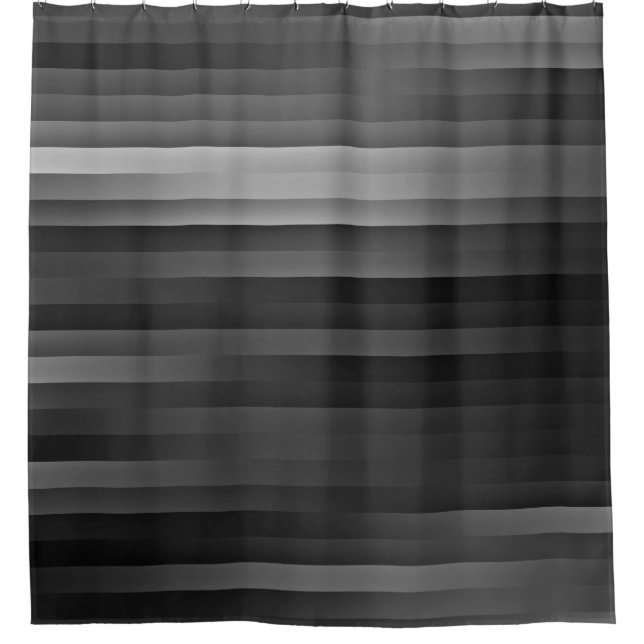Black and Gray Striped Shower Curtain (Front)