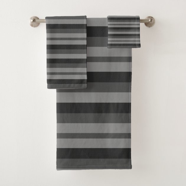 black and white striped towel sets