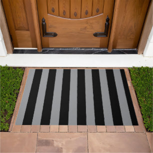 Black and Gray Stripes Doormat