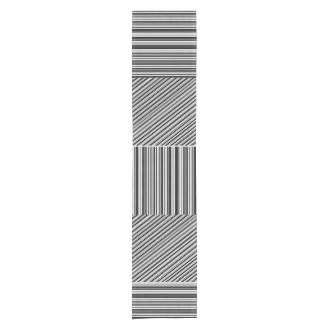 Black and Gray Stripes Table Runner (Front)
