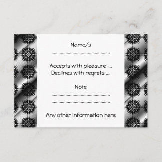 Black and Gray Stylish Elegant Pattern. RSVP Card