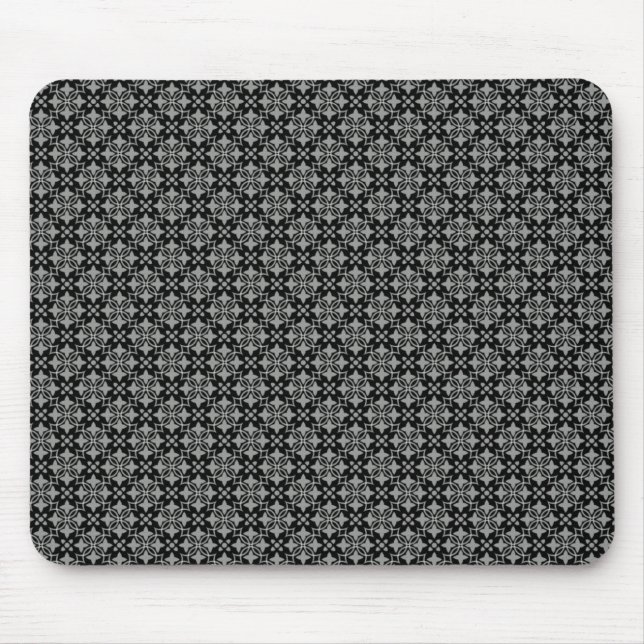 Black and Gray Stylishly Chic Mousepad (Front)