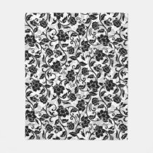 Black and Gray Swirling Flowers