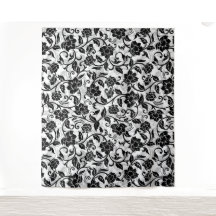 Black and Gray Swirling Flowers