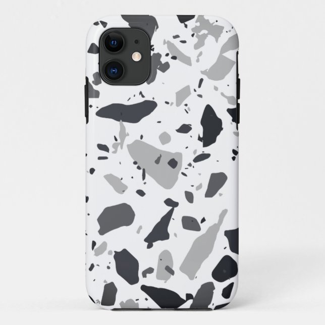 black and gray terrazzo design Case-Mate iPhone case (Back)
