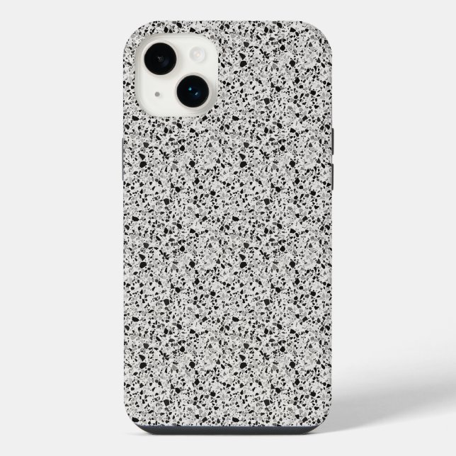 Black And Gray Terrazzo Patterned Iphone Case (Back)