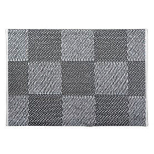 Black and Gray Textured Squares Cloth Placemat