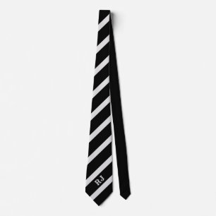 Black and Gray Tie With Monogram