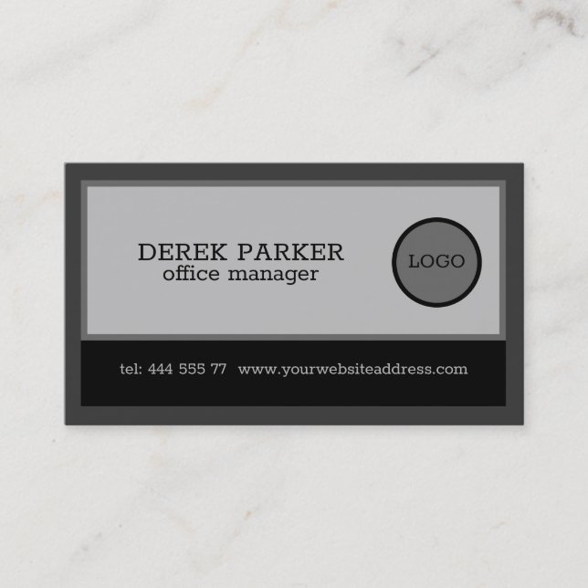 Black And Gray Tones Business Card (Front)