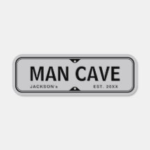 Black and gray vintage custom name man cave