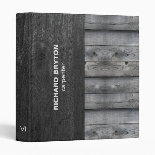 Black and Gray Wood 3 Ring Binder