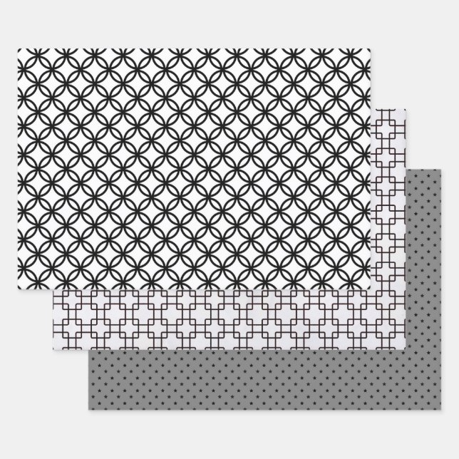 Black and Gray Wrapping Craft Paper (Set)