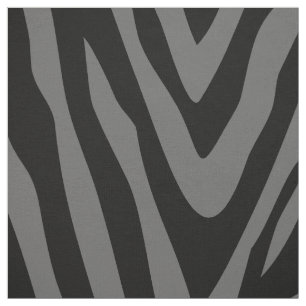 Black and Gray Zebra Print Large Scale Fabric