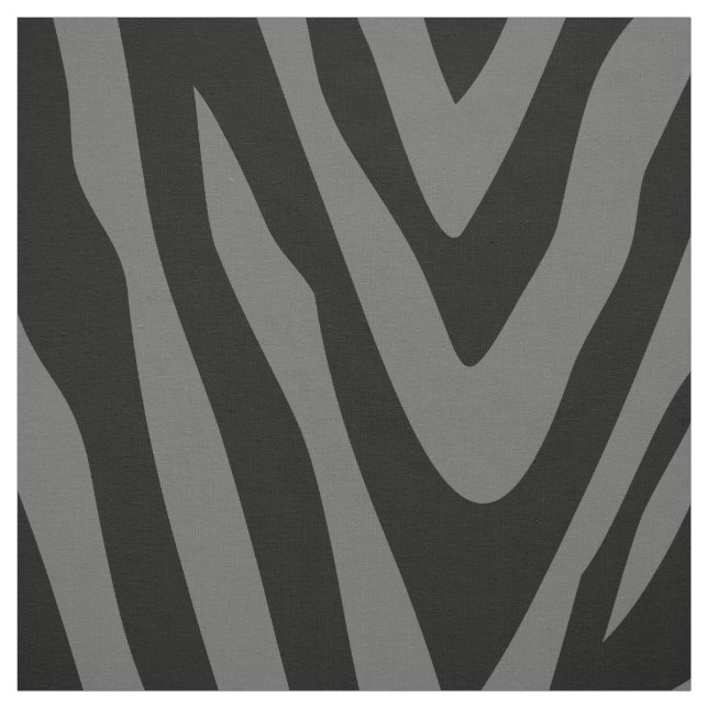 Black and Gray Zebra Print Large Scale Fabric (Swatch)