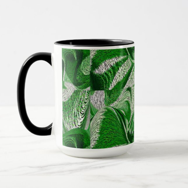 Black And Green Abstract coffee mug (Left)