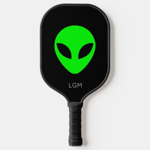 Black and Green Alien Simple Cartoon Graphic Pickleball Paddle