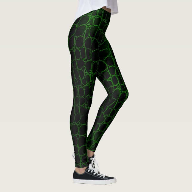 Black and Green Alligator Leggings (Right)