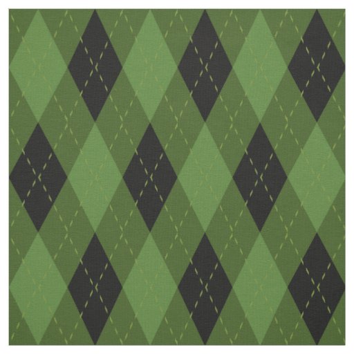 Black and Green Argyle Pattern Fabric
