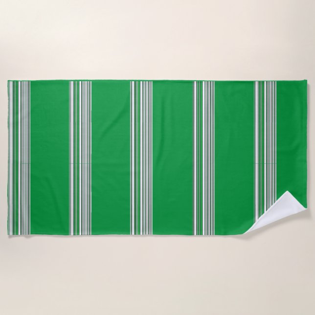 Black and Green Beach Towel (Front)