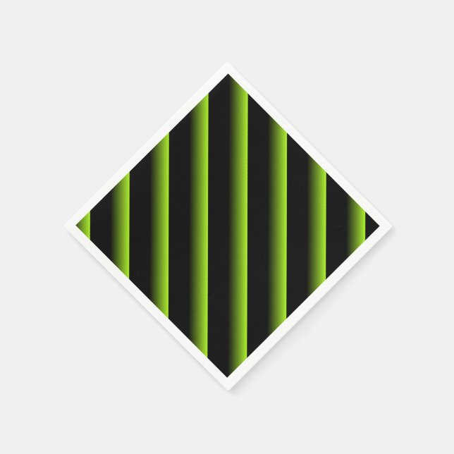 Black and Green Blended Diagonal Stripe Napkins (Corner)