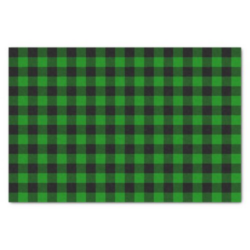 Black and Green Buffalo Plaid Tissue Paper