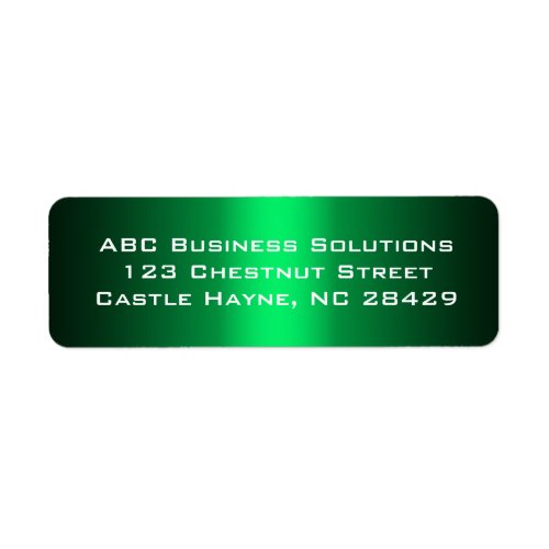 Black and Green Business Return Address Sticker