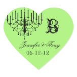 Black and Green Chandelier Custom Heart Stickers