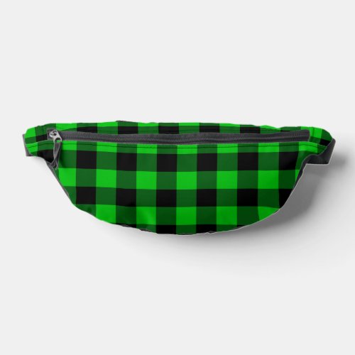 Black and Green Check Fanny Pack