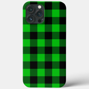 Black and Green Checked iPhone Case