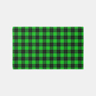 Black and Green Checked Rug