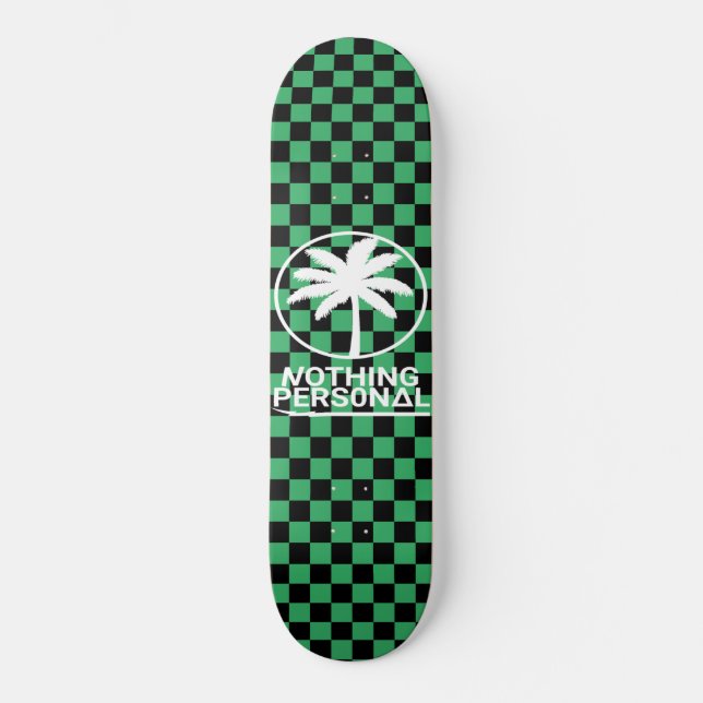 Black and Green Checkerboard Skateboard (Front)
