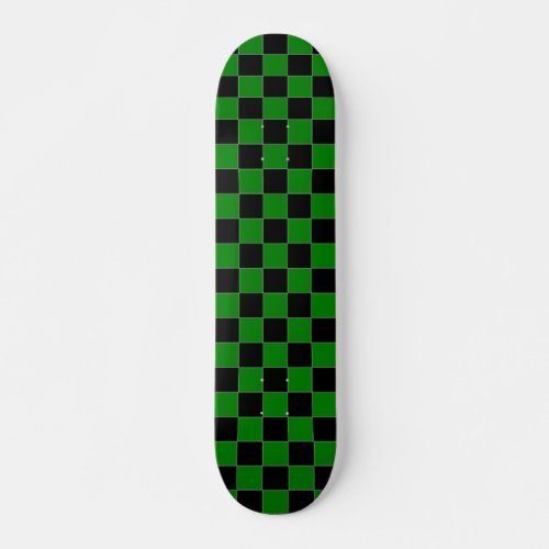 Black and Green Checkered Skateboard