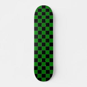 Black and Green Checkered Skateboard Deck